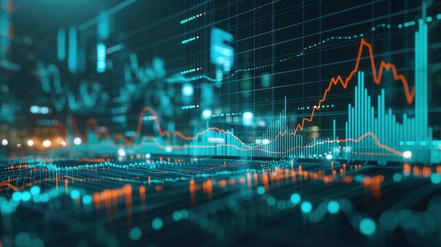 Financial chart with business and accounting on background