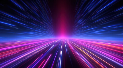 Wall Mural - abstract neon background, pink blue glowing lines