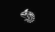chameleon logo, art, design, icon, concept, design, art logo, animal,  on black background