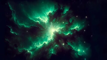 Wall Mural - Starry night cosmos Colorful nebula cloud in space galaxy Video
