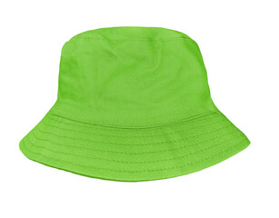 Canvas Print - Green bucket hat isolated on white background