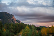 Dramatic sky and rocky mountain