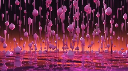 Rain, pink and purple atmosphere