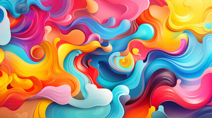 Colorful abstract flowing neon lights waves background ai generative image