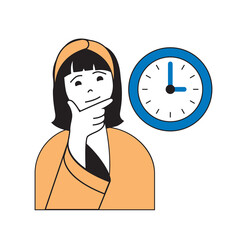 Leinwandbilder - School learning concept with cartoon people in flat design for web. Teacher waiting pupils at first lesson in classroom to time. Vector illustration for social media banner, marketing material.