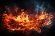 a close up of a bunch of fire on a black background with a black background and a black back ground.