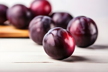 Wall Mural - plums on a white background