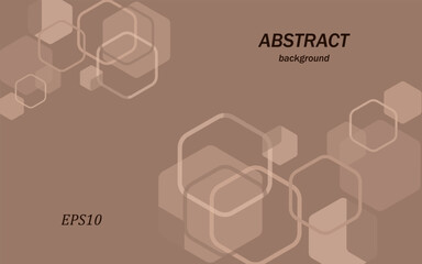 Wall Mural - abstract brown background of random hexagonal shapes of different sizes and transparency. conceptual