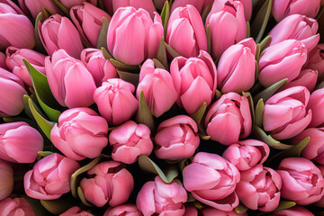 Background of pink tulip flowers for Mother's Day or Valentine's Day