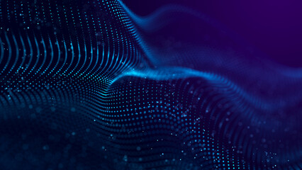 Wall Mural - abstract polygonal space. low poly 3d wire. artificial intelligence. 3d rendering.