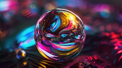 Wall Mural - Colorful crystal ball on colorful bokeh background