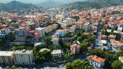Wall Mural - Aerial view of Porto Maurizio on the Italian Riviera in the province of Imperia, Liguria, Italy