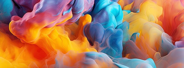 Wall Mural - Abstract composition with fluid and dynamic colors merging seamlessly