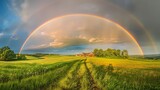 Fototapeta Tęcza - rainbow over field