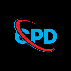 CPD logo. CPD letter. CPD letter logo design. Initials CPD logo linked with circle and uppercase monogram logo. CPD typography for technology, business and real estate brand.