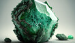 Green raw natural jade stone white background