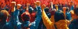 © Максим Зайков - Fist protest hand activist people social fight crowd civil women march strike rebellion black. Hand fist protest rally movement young youth power racism raised racial group mob revolution change unity