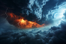 Storm Clouds Engulfing A Once-bright Sky, Symbolizing Inner Turmoil
