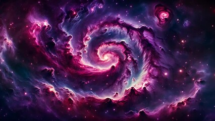 Wall Mural - Starry night cosmos Colorful nebula cloud in space galaxy video
