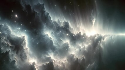 Wall Mural - Starry night cosmos Colorful nebula cloud in space galaxy video
