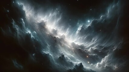 Wall Mural - Starry night cosmos Colorful nebula cloud in space galaxy video
