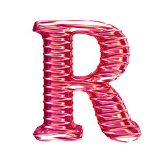 Fluted pink symbol. letter r