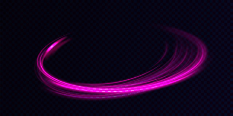 Wall Mural - Glitter ribbon. Glow effect. Curved lines. Energy energy. LED glare tape.