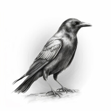 Pencil Raven Sketch Crow Animal Draw Image