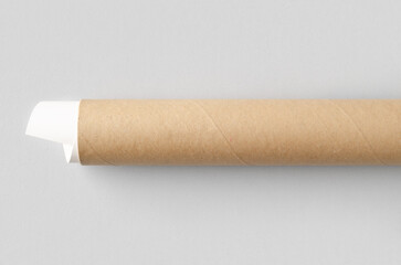 Canvas Print - Cardboard mailing, shipping tube mockup.