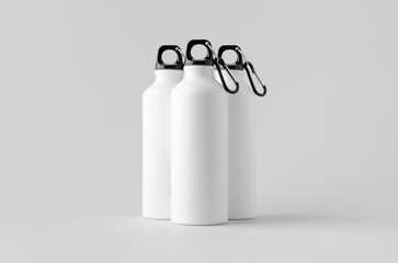 Poster - White reusable water bottle mockup.