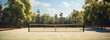 Tennis court in city park, generative AI