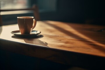 Wall Mural - Coffee cup on table. Generative AI