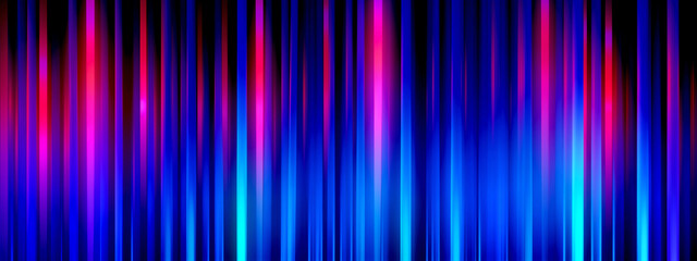 Sticker - Light Curtain of Neon Lines, Vertical Luminous Stripes with a Purple Tint