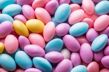 Wall Mural - Multicolored candy with a resemblance to pastel Easter treats. Generative AI