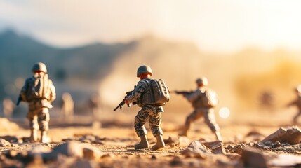 Canvas Print - Military action concept. Army toy image