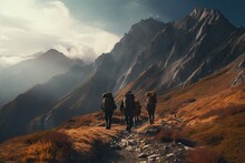 group of people hiking