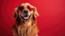 Joyful Dog With Heart Glasses - Reflecting Love In The World, Valentine's Day Concept
