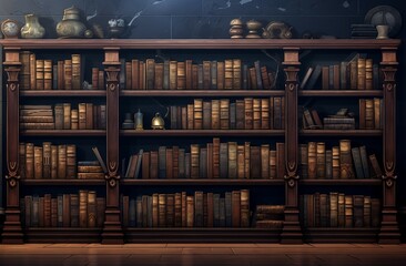 Wall Mural - old books in library