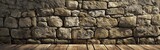 Fototapeta Desenie - Stone Wall With Wooden Floor