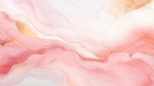 Elegant Pink And Gold Abstract Marble Painting, Luxury Wedding Card, Women's Day Background, Mother's Day Backdrop Concept