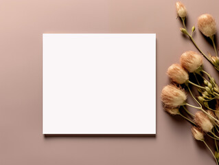 Wall Mural - Blank square business card mockup