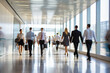 © Amila Vector - Dynamic office scenes in motion blur, embodying the modern work environment with bustling professionals, conveying energy and productivity.