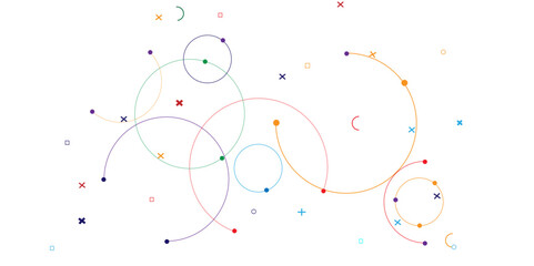 Wall Mural - vectors plexus circles connection for global communication, science, big data visualization and tech