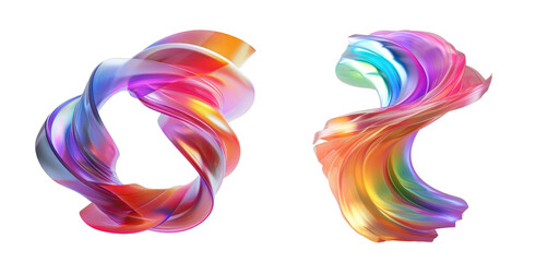 Wall Mural - 3d abstract gradient isolated on transparent background