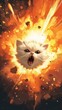 kitty cat kitten middle explosion sticker hearthstone marshmallows angry expression actual meow