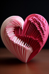 Poster - heart shaped origami paper folded