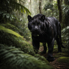 Wall Mural - Black Panther, Black Panther in Jungle 