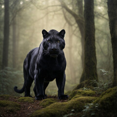 Wall Mural - Black Panther, Black Panther in Jungle 