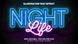 © Jamaludinyusup - Editable Neon Night Life Text Effect Template