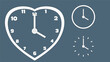 Clock icon, minimal style. arrow show number. on the gray background
